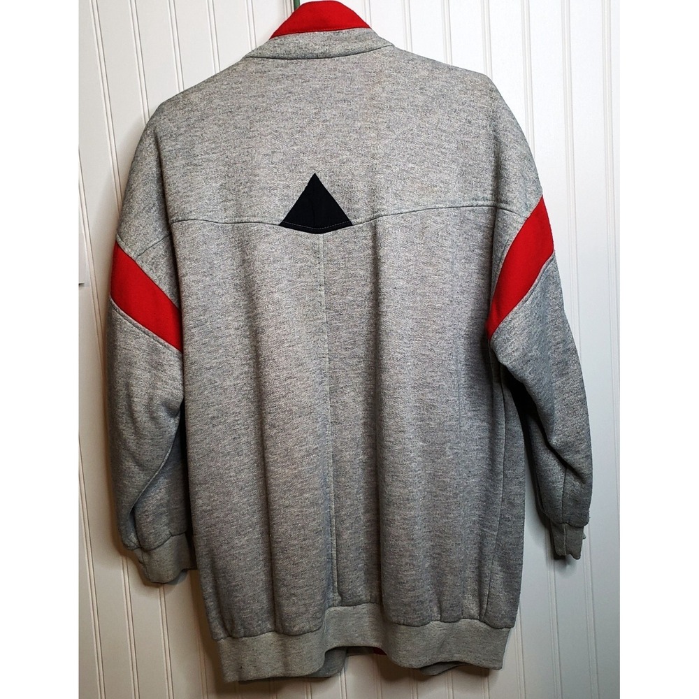 Vintage Current Scene Mens Zipper Gray & Red Sweat Jacket One Size Fits All (XL) - Picture 5 of 12